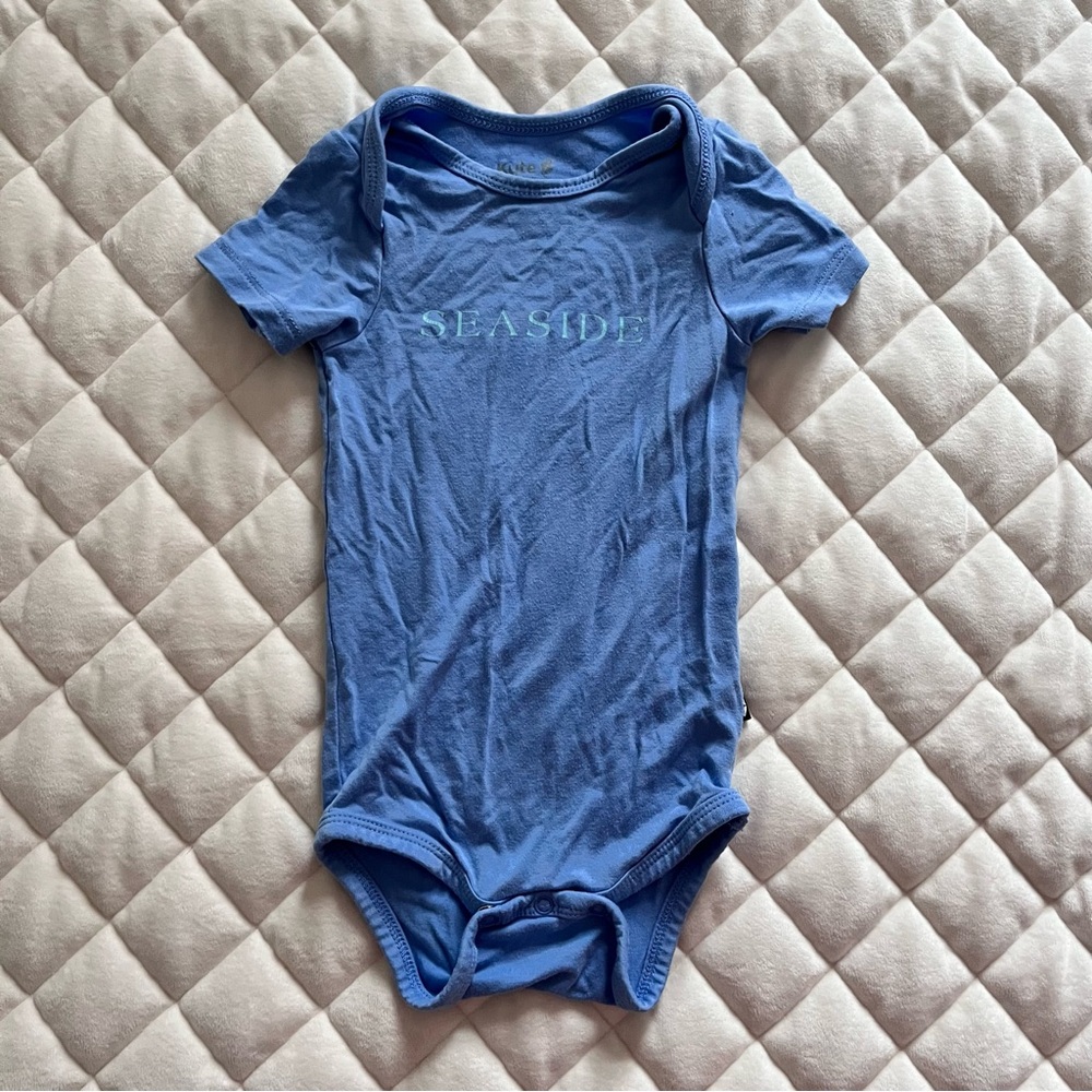 Kyte baby seaside blue bamboo onesie size 6-12 months